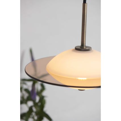 Halo Design 743599 - Lampada a sospensione su cavo ORBIT 1xG9/7W/230V Ø 24 cm bianco/ottone/grigio fumo