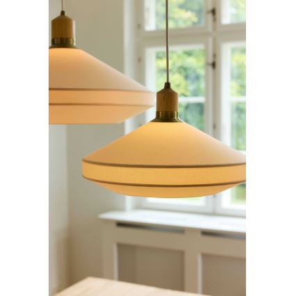 Halo Design 744091 - Lampadario a cavo PARIS 1xE14/40W/230V Ø 24 cm crema/ottone/rovere