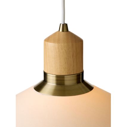 Halo Design 744091 - Lampadario a cavo PARIS 1xE14/40W/230V Ø 24 cm crema/ottone/rovere