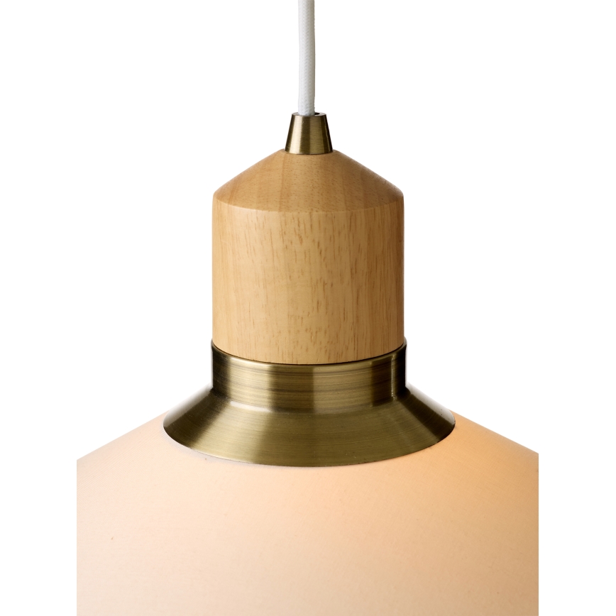 Halo Design 744091 - Lampadario a cavo PARIS 1xE14/40W/230V Ø 24 cm crema/ottone/rovere