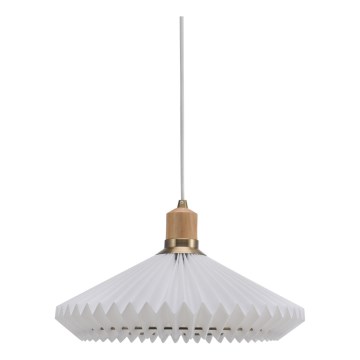 Halo Design 744169 - Lampadario a sospensione con cavo PARIS 1xE27/60W/230V Ø 40 cm bianco/ottone/rovere