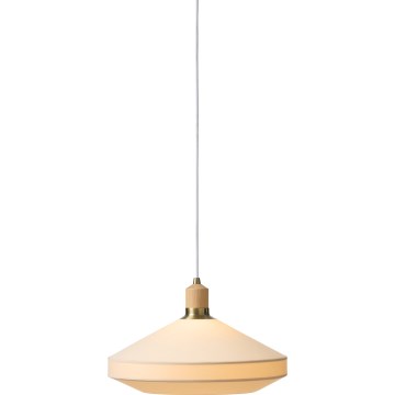 Halo Design 744206 - Lampadario a sospensione PARIS 1xE27/60W/230V ø 40 cm crema/ottone/rovere