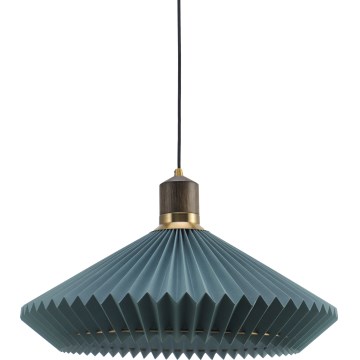 Halo Design 744275 - Lampadario a sospensione PARIS con cavo 1xE27/60W/230V Ø 56 cm blu/ottone/rovere
