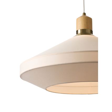 Halo Design 744305 - Sospensione a cavo PARIS 1xE27/40W/230V Ø 56 cm crema/ottone/rovere