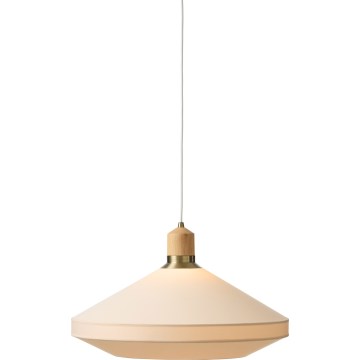 Halo Design 744305 - Sospensione a cavo PARIS 1xE27/40W/230V Ø 56 cm crema/ottone/rovere