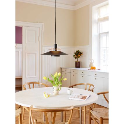 Halo Design 744503 - Lampadario a sospensione con cavo RIVOLI 1xE27/40W/230V Ø 50 cm nero/rame