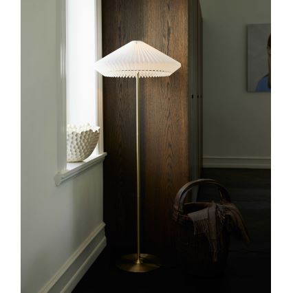 Halo Design 745050 - Lampada da terra PARIS 1xE27/40W/230V ottone/bianco/rovere