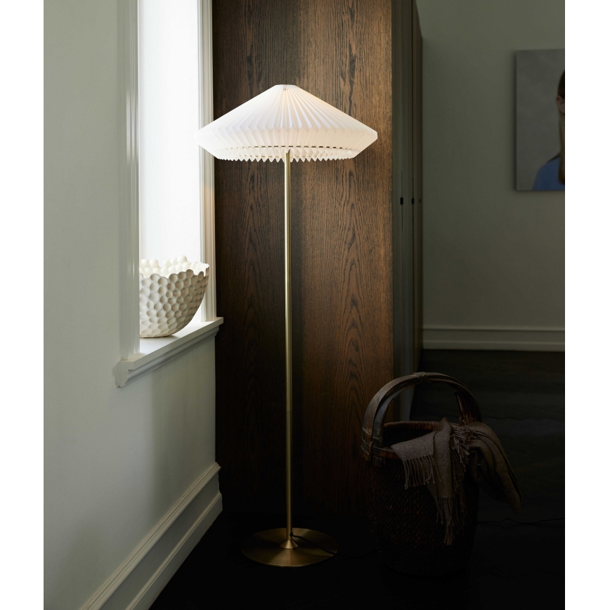 Halo Design 745050 - Lampada da terra PARIS 1xE27/40W/230V ottone/bianco/rovere