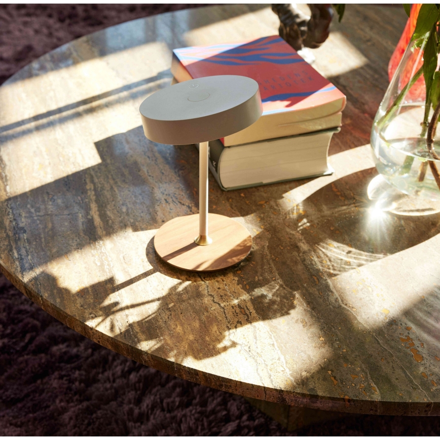 Halo Design 745760 - Lampada da tavolo ricaricabile dimmerabile a LED ON THE MOVE LED/2,5W/4000 mAh bianco/legno