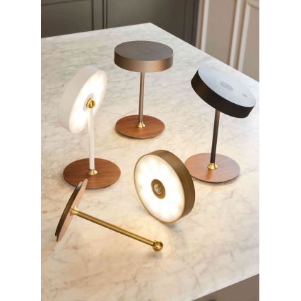 Halo Design 745784 - Lampada da tavolo ricaricabile dimmerabile LED ON THE MOVE LED/2,5W/4000 mAh ottone/legno