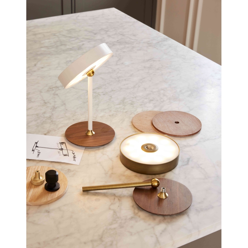 Halo Design 745784 - Lampada da tavolo ricaricabile dimmerabile LED ON THE MOVE LED/2,5W/4000 mAh ottone/legno