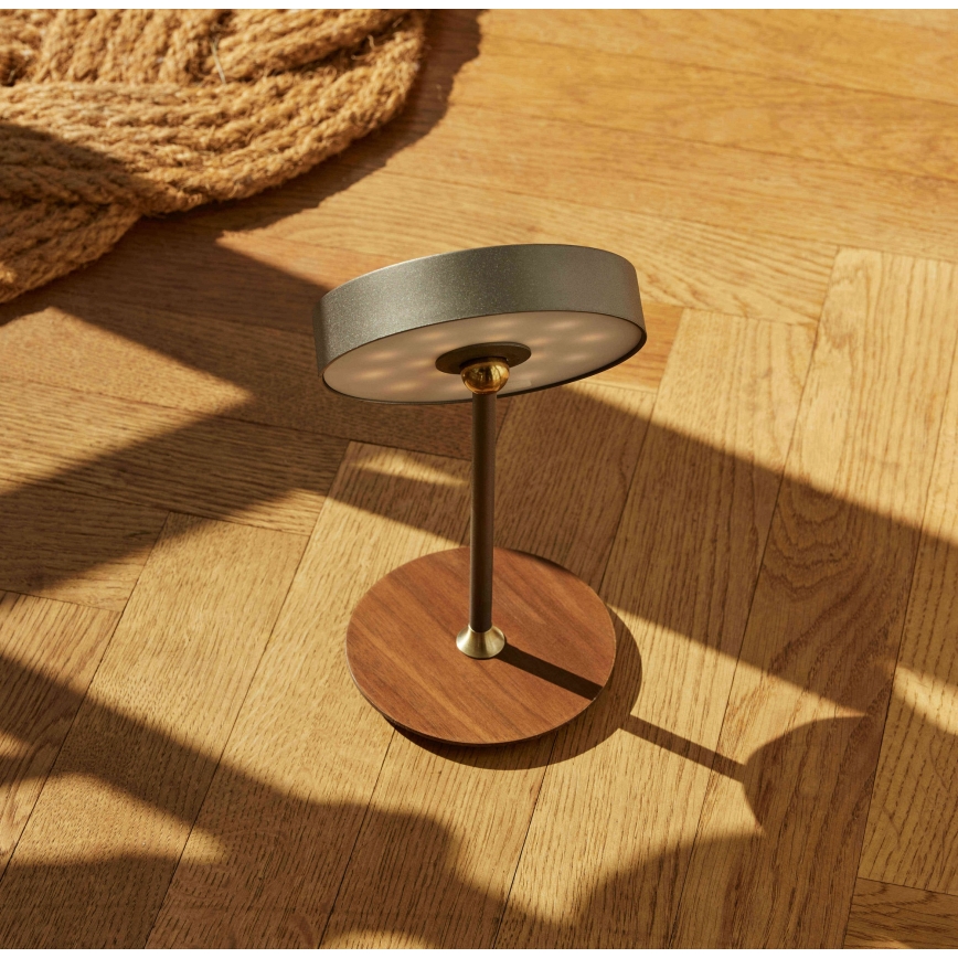 Halo Design 745791 - Lampada da tavolo ricaricabile dimmerabile a LED ON THE MOVE LED/2,5W/4000 mAh grigio/legno