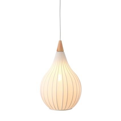 Halo Design 746262 - Lampada a sospensione con cavo DROPS 1xE27/40W/230V Ø 30 cm bianco/rovere