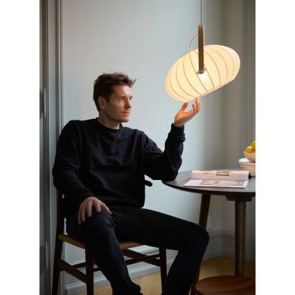 Halo Design 746347 - Lampada a sospensione con cavo DC 1xE27/40W/230V Ø 40 cm bianco/rovere