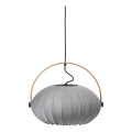 Halo Design 746354 - Lampada a sospensione su cavo DC 1xE27/40W/230V Ø 40 cm grigio/rovere