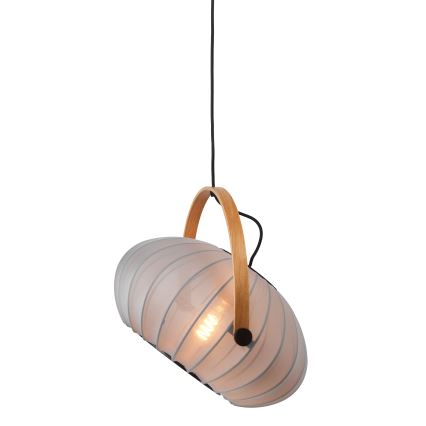 Halo Design 746354 - Lampada a sospensione su cavo DC 1xE27/40W/230V Ø 40 cm grigio/rovere