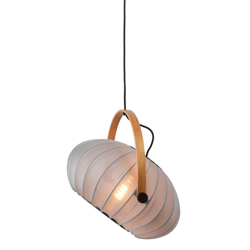 Halo Design 746354 - Lampada a sospensione su cavo DC 1xE27/40W/230V Ø 40 cm grigio/rovere