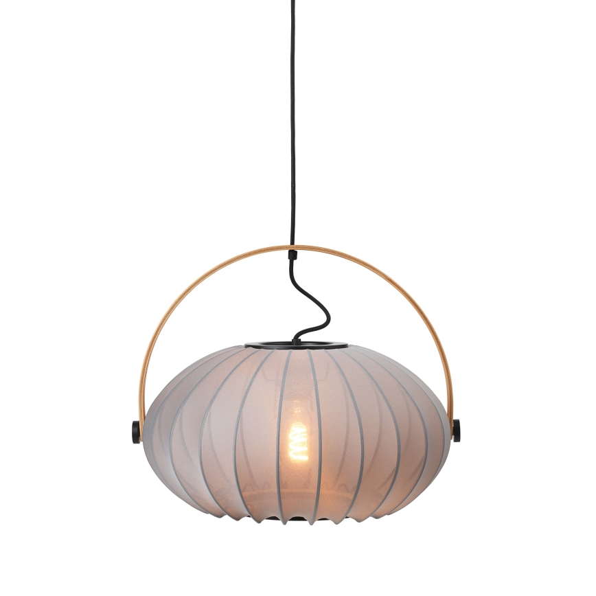 Halo Design 746354 - Lampada a sospensione su cavo DC 1xE27/40W/230V Ø 40 cm grigio/rovere