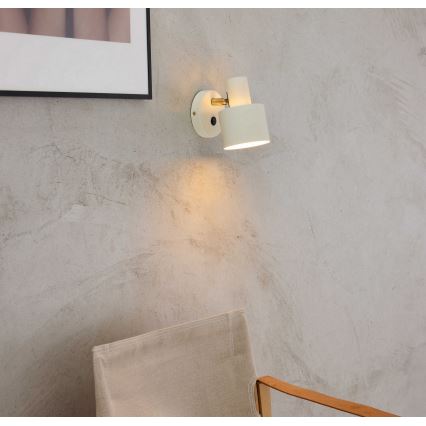 Halo Design 746873 - Faretto da parete VOGUE 1xE27/40W/230V crema/ottone