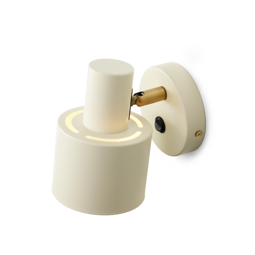 Halo Design 746873 - Faretto da parete VOGUE 1xE27/40W/230V crema/ottone