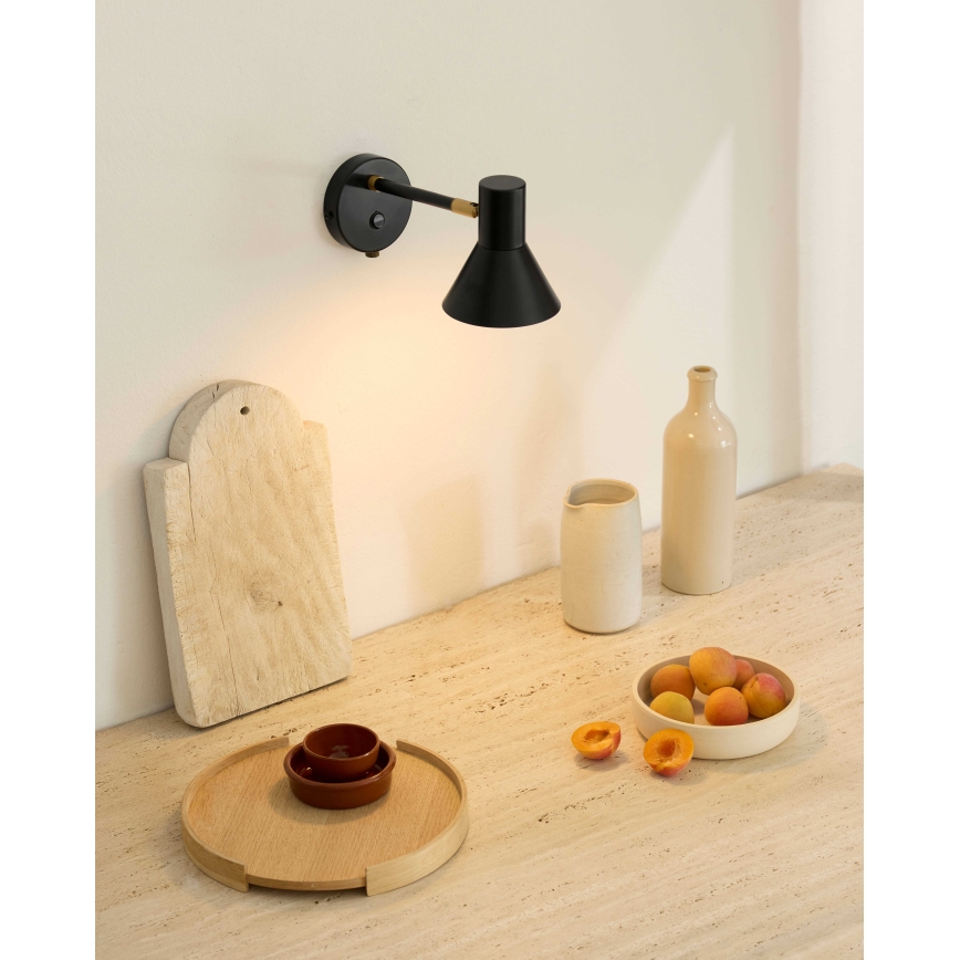 Halo Design 747450 - Applique da parete STYLE 1xE14/25W/230V nera/ottone