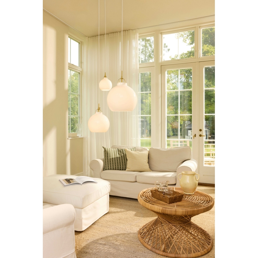 Halo Design 748068 - Lampadario a sospensione con cavo TOSCANA 1xE27/40W/230V Ø 36 cm crema/ottone