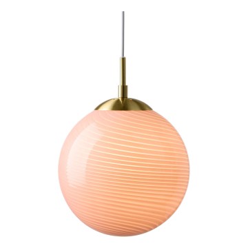 Halo Design 748372 - Lampada a sospensione con cavo CANDY 1xE27/25W/230V Ø 20 cm rosa/ottone