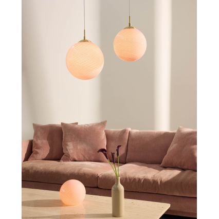 Halo Design 748488 - Lampadario a cavo CANDY 1xE27/25W/230V diametro 25 cm rosa/ottone