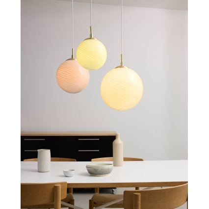 Halo Design 748488 - Lampadario a cavo CANDY 1xE27/25W/230V diametro 25 cm rosa/ottone