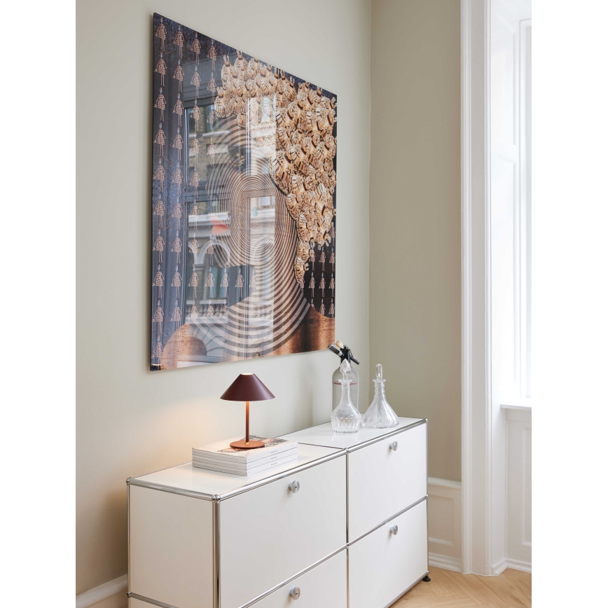 Halo Design 800834 - Lampada da tavolo ricaricabile dimmerabile per esterni HYGGE LED/3W/4000 mAh IP54 bordeaux