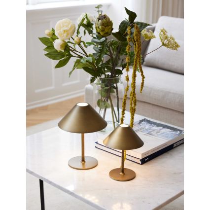 Halo Design 800841 - Lampada da tavolo ricaricabile per esterni a LED dimmerabile HYGGE LED/3W/4000 mAh IP54 ottone