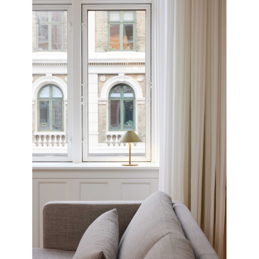 Halo Design 800841 - Lampada da tavolo ricaricabile per esterni a LED dimmerabile HYGGE LED/3W/4000 mAh IP54 ottone