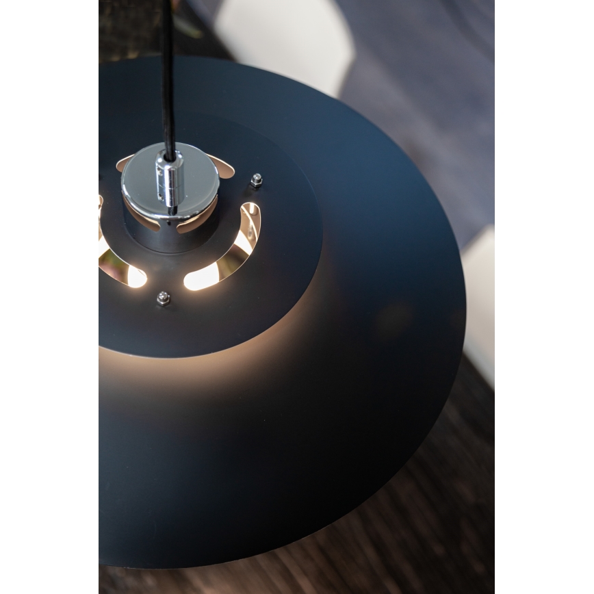 Halo Design 990259 - Lampada a sospensione SORUP con cavo 1xE27/40W/230V Ø 40 cm nero/cromo lucido