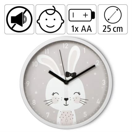 Hama - Orologio da parete per bambini 1 coniglietto AA