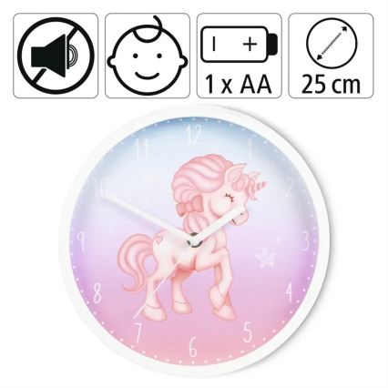 Hama - Orologio da parete per bambini 1xAA unicorno