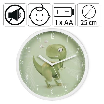 Hama - Orologio da parete per bambini dinosauro 1xAA