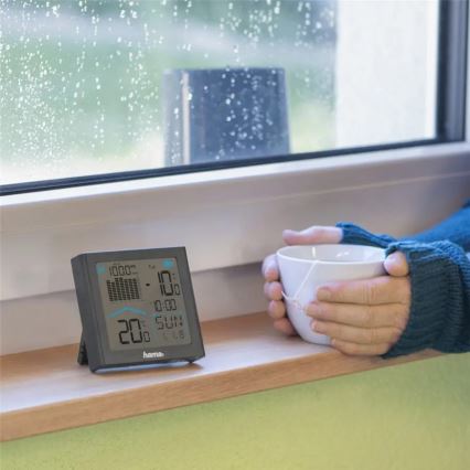 Hama - Stazione meteo con pluviometro e display LCD 2xAAA antracite