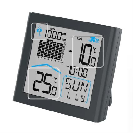 Hama - Stazione meteo con pluviometro e display LCD 2xAAA antracite