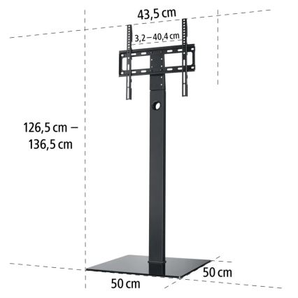 Hama - Supporto a pavimento per TV girevole 32-65 nero