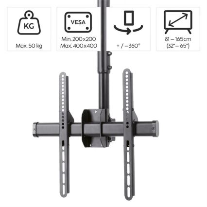 Hama - Supporto a soffitto per TV girevole 32-65" nero