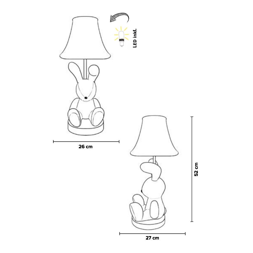 Happy Lamps - Lampada da tavolo LED per bambini BENNY LED/5,4W/230V coniglio