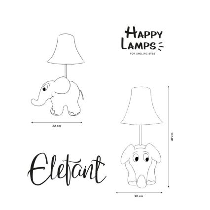 Happy Lamps - Lampada da tavolo LED per bambini ELEFANTE LED/5,4W/230V elefante