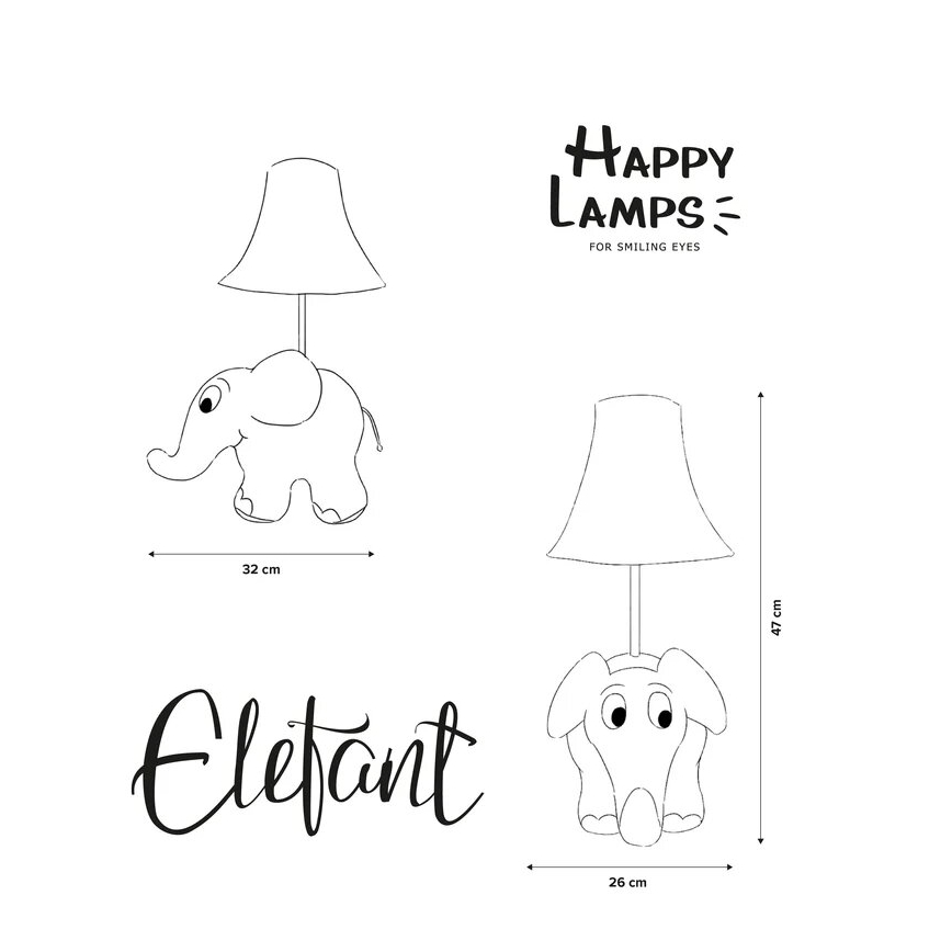 Happy Lamps - Lampada da tavolo LED per bambini ELEFANTE LED/5,4W/230V elefante