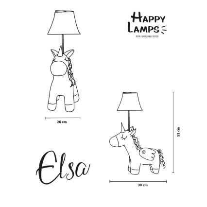 Happy Lamps - Lampada da tavolo LED per bambini ELSA LED/5,4W/230V unicorno