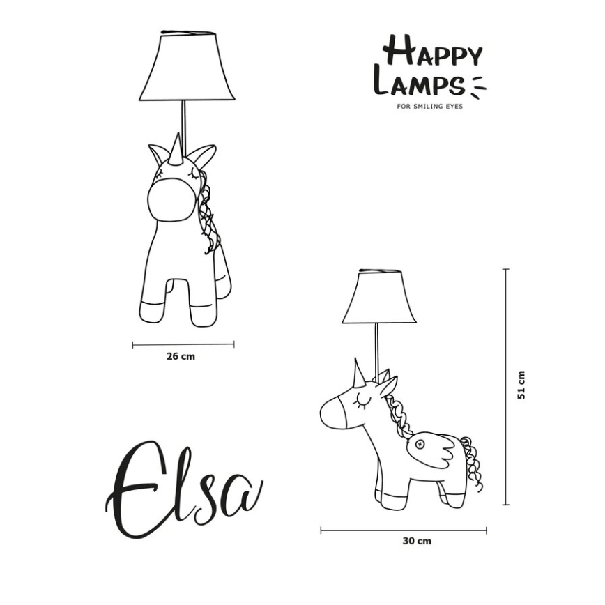 Happy Lamps - Lampada da tavolo LED per bambini ELSA LED/5,4W/230V unicorno