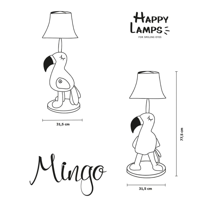Happy Lamps - LED Lampada da terra per bambini MINGO LED/5,4W/230V fenicottero