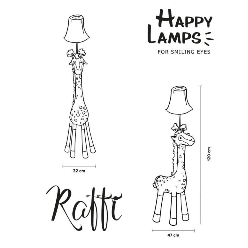 Happy Lamps - LED Lampada da terra per bambini RAFFI LED/5,4W/230V giraffa