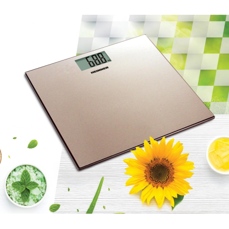 Heinner HBS-180SSGD - Bilancia personale digitale 2xAAA in acciaio inox