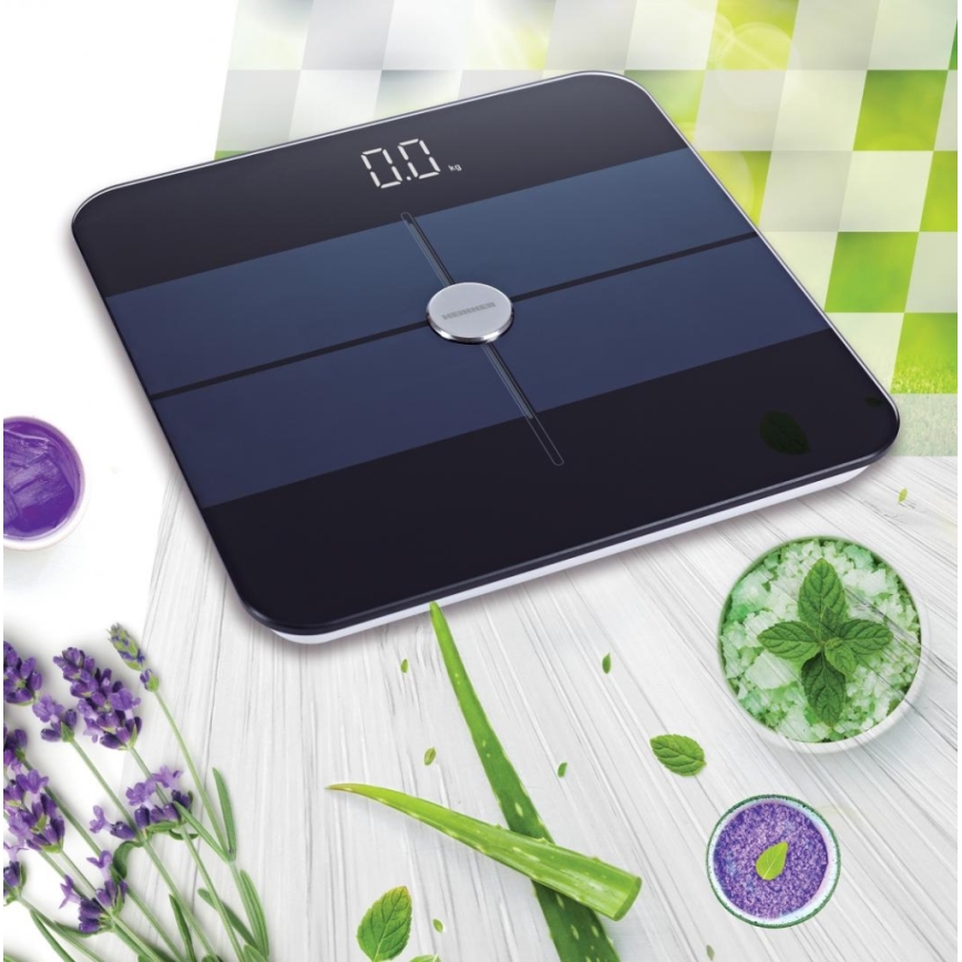 Heinner HBS-BTH180BK - Bilancia personale digitale 2xAAA nero/blu