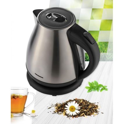Heinner HEK-17IX - Bollitore elettrico 1,7 l 2200 W/230 V cromo opaco/nero